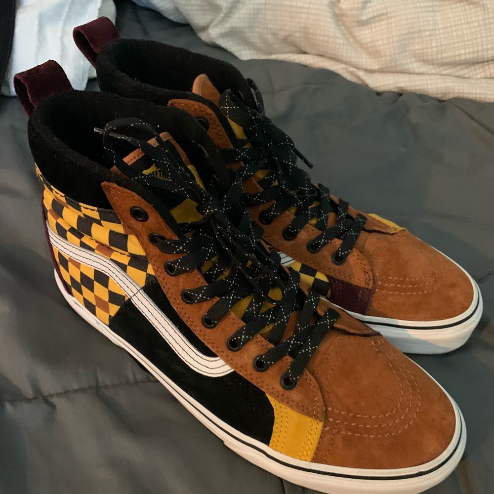 Vans sk8 high MTE blk/orange yellow/checkrd print